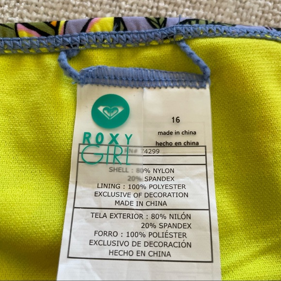 Roxy Girl 🌸 Hawaiian Beach Classics Bikini Bottom Girls Sz 16-XL - Picture 10 of 11